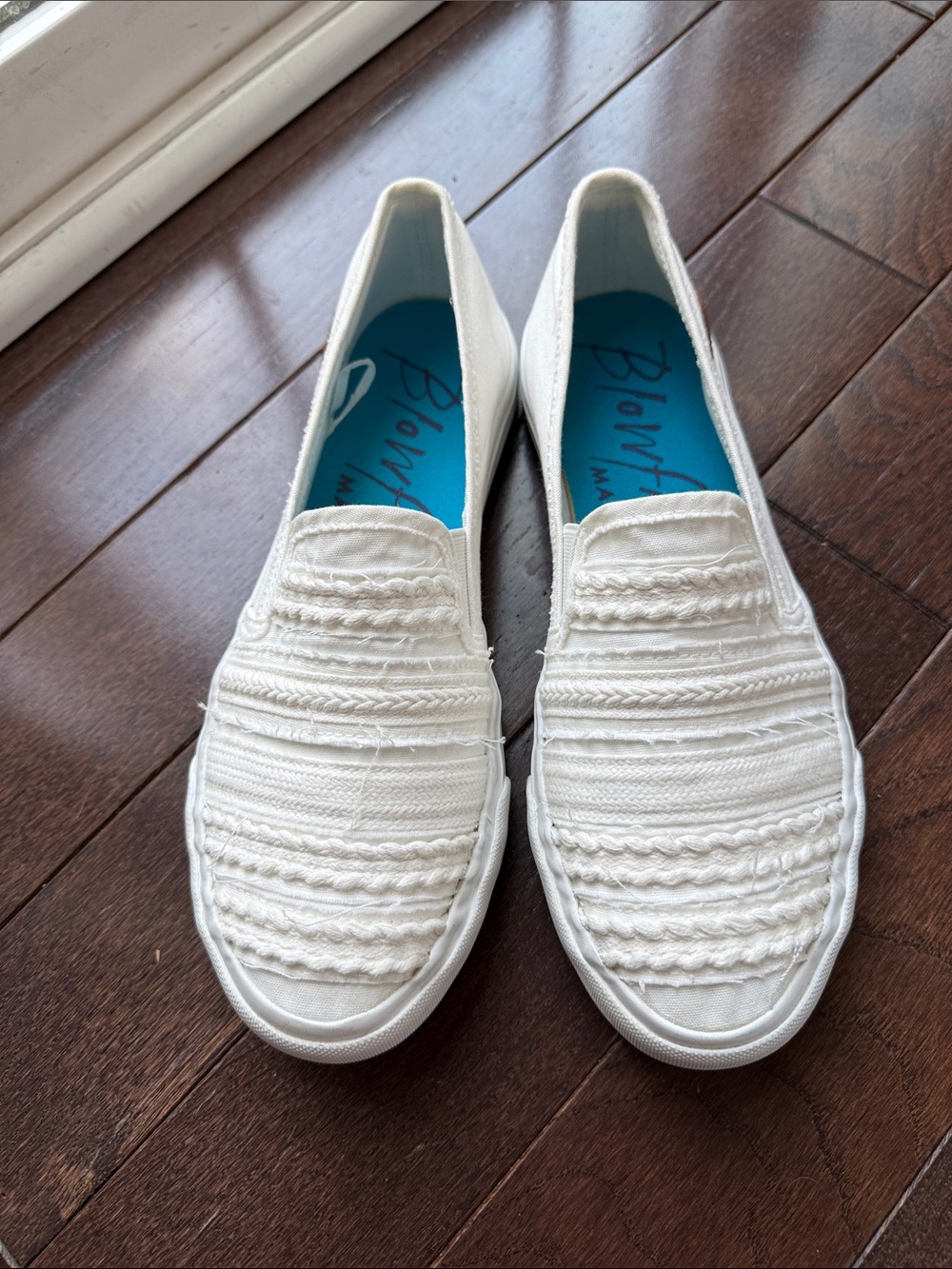 Blowfish Women’s White Woven Slip-On Sneakers